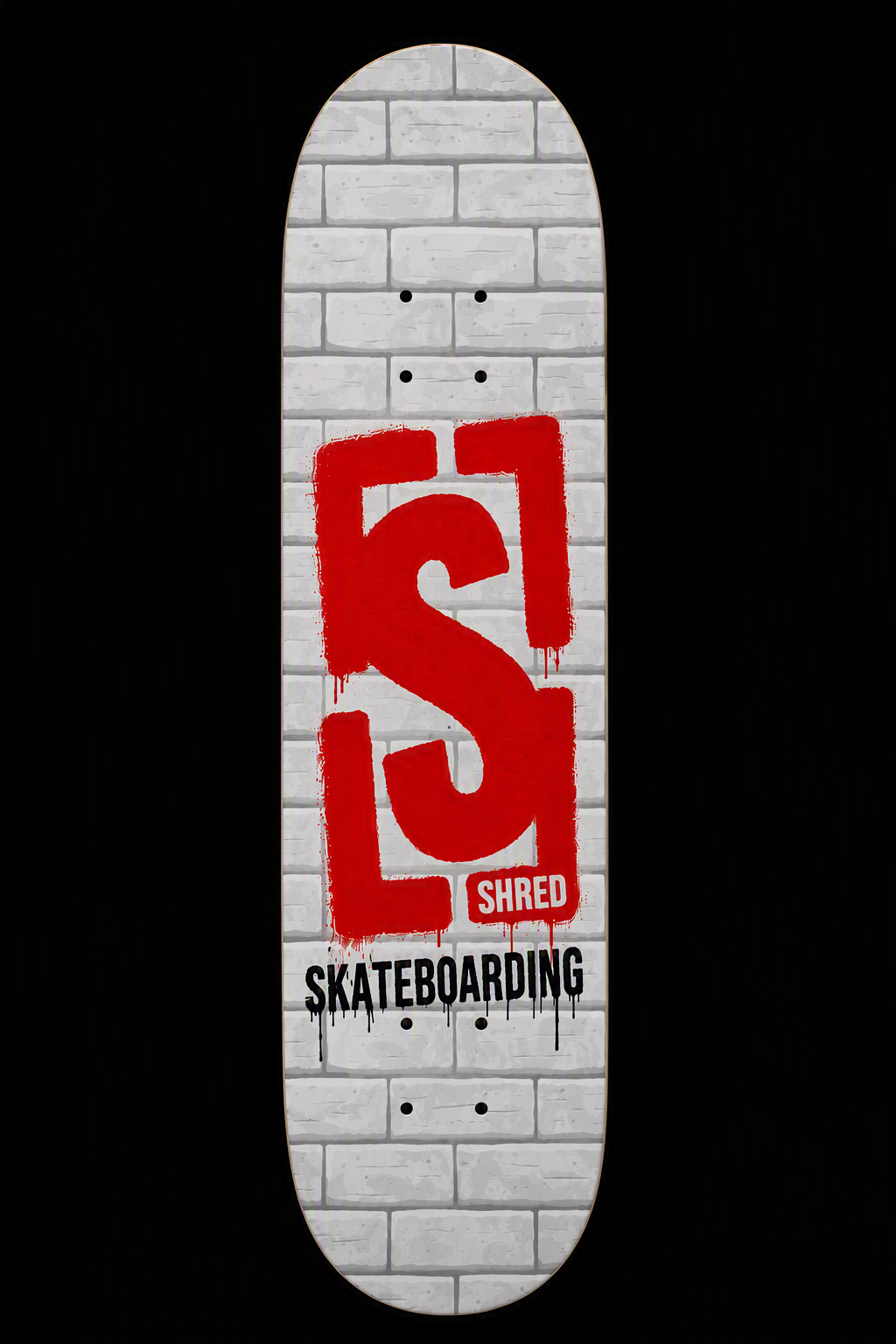 Graphique brick wall Logo avec effet peinture_graffiti brick
Concave moyen (Medium concave)
Fabriquée en érable canadien.
Forme popsicle classique

Largeur 8.0