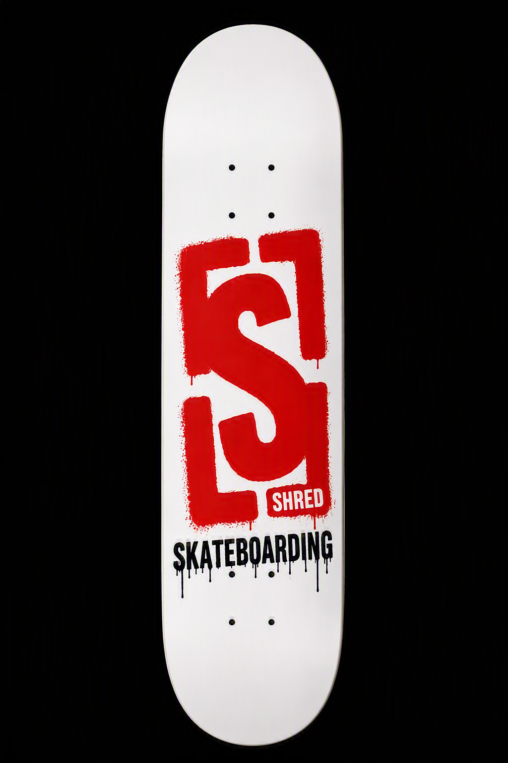 Graphique team Logo avec effet peinture blanc graffiti rouge
Concave moyen (Medium concave)
Fabriquée en érable canadien.
Forme popsicle classique

Largeur 8.0